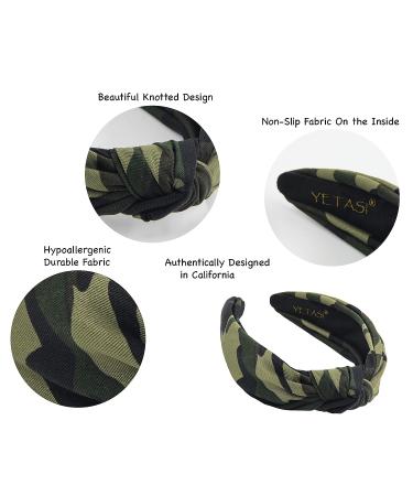 YETASI Chic Green Camo Headband for Women - Knotted, Non-Slip Material for Comfort - Green & Black - Buy Online on GoSupps.com