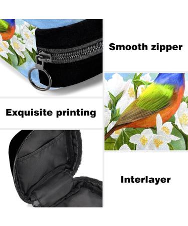 GIAPB Period Bag Sanitary Napkin Holder Makeup Pouch - Bird White Plant Flowers Color1658 - Buy Online on GoSupps.com