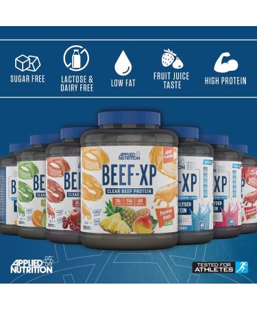 Applied Nutrition Beef XP 1.8kg - Mixed Berry Flavor | Hydrolysed Beef Protein Isolate Powder | Dairy & Lactose Free | Zero Sugar | Low Fat | 60 Servings - Buy Online on GoSupps.com