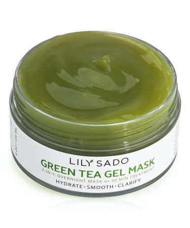 LILY SADO MATCHA MADE IN HEAVEN Green Tea Gel Overnight Face Mask - Best Facial Mask for Women & Men - Clears Pores, Acne, Reduces Pore Size - Natural Extracts Gentle for All Skin Types - 4 oz Green Tea Gel Mask