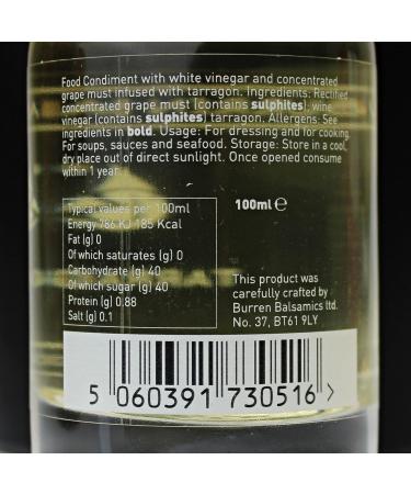 Burren Balsamics Tarragon Infused White Balsamic Vinegar 200ml - Modena | Pure Tarragon Flavor - Buy Online on GoSupps.com
