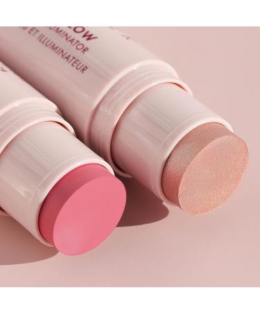 Wander Beauty On-the-Glow Blush and Illuminator - Petal Pink/Nude Glow - 7-in-1 Hydrating Stick Blush & Highlighter for Cheeks, Lips, Face, and Body - Buy Online on GoSupps.com