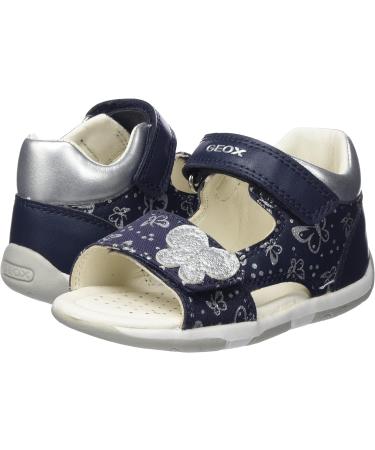 Geox Baby Girl's Sandal Tapuz First Steps - Navy Silver | Size 4.5 UK Child - Buy Online on GoSupps.com