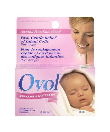 OVOL Infant Drops for Fast & Gentle Relief of Infant Colic Gas 15 ml Made in Canada