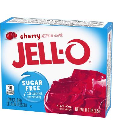 JELL-O JELLO Sugar Free Cherry Low Calorie Gelatin Dessert 1 x 8.5 g - Buy Online on GoSupps.com