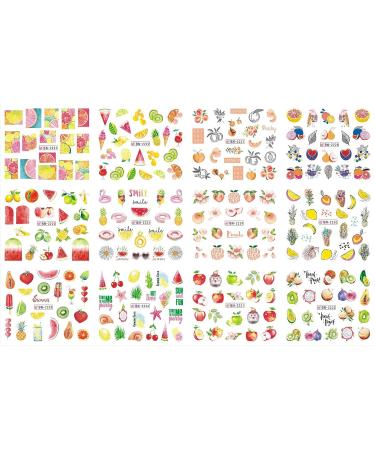 Fruit Lemon Watermelon Nail Stickers - Tropical Summer Nail Art Decals for Women and Girls - Buy Online on GoSupps.com