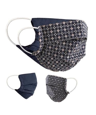 BAF Community Masks 2 via Pack Set Unisex makeshift mask Wendbar Mundschafts Mask and nose protection turning mask with motif cotton bci washable 1 piece (1 Pack) Marine-1