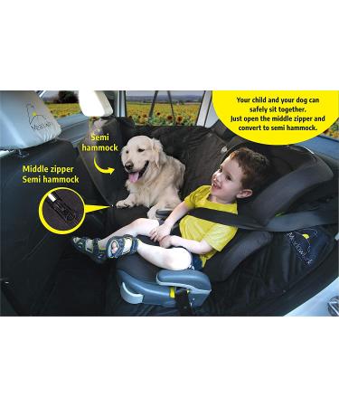 XL Premium Hammock Dog Car Seat Cover - Non-Slip, Water Repellent, Pet Car Seat Protector with Seat Belt and Headrest Covers - X-Large Black - Buy Online on GoSupps.com