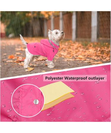 Pethiy Premium Dogs Raincoat - Waterproof Dog Jacket with Removable Hood XXL Pink Reflective Buttons & Bags - Ideal Rainy Hoodies for Large Dogs - Buy Online on GoSupps.com
