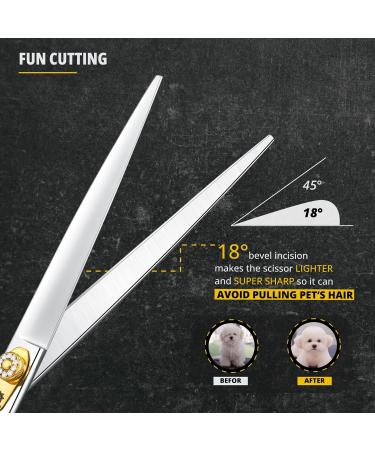 Dream REACH 8 Dog Fur Scissors - Ergonomic 440C Stainless Steel Shears for Dogs & Cats - Professional Adjustable Dog Hair Shears - Buy Online on GoSupps.com