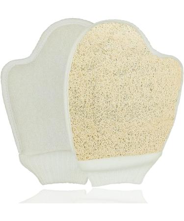 HIGIRLS Natural Loofah Sponge Pad Glove Body Scrubber for Women and Men - Premium Exfoliating Bath Shower Sponge - Buy Online on GoSupps.com
