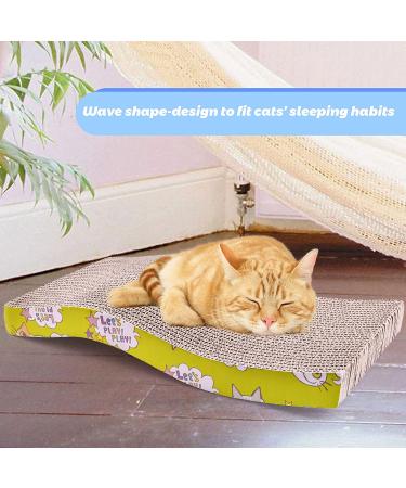 Primepets Cat Scratching Pads with Catnip - Corrugated Cardboard Cat Scratcher for Indoor Cats - Wave Shaped Reversible Board - Furniture Protector - Large - 1 pack - Buy Online on GoSupps.com