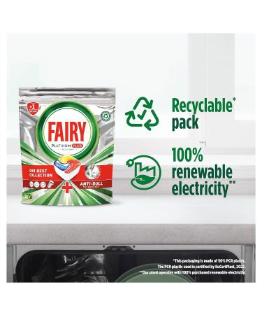 Fairy Platinum Plus Dishwasher Tablets Bulk Lemon 55ct | All-in-One Formula - Buy Online on GoSupps.com