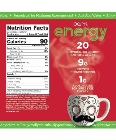 Buy Perk Energy Original Mexican Hot Chocolate - 20 Servings Gluten Free | International Shipping Available - Buy Online on GoSupps.com