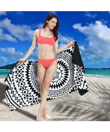 DARCHEN Oversized Quick Dry Microfiber Beach Towel - Sand Free, Compact & Lightweight - Bohemian Rhapsody Black 1 Pack (XL 70x35 Inch) - Buy Online on GoSupps.com