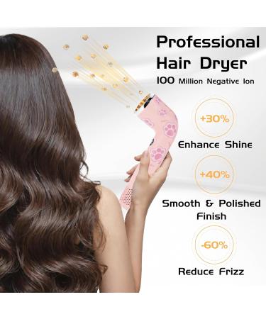 7-Shape Hair Dryer | 110 000 RPM Fast Drying | Anti Frizz with 100M Negative Ions | Lightweight & Travel Friendly | 3 Heat & Speed Settings | Thermal Protection in Pink - Buy Online on GoSupps.com