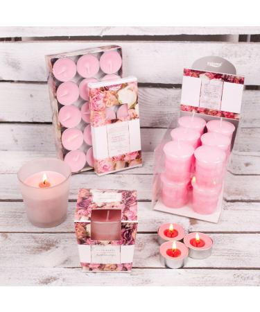 Pajoma Fragrance Candle Set - 4 Rose Flower Candles in Satin Glass | 120g Each 25-Hour Burn Time | Premium Gift Packaging - Buy Online on GoSupps.com