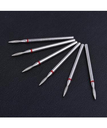 YUXIANLB 6pcs Cuticle Drill Bit Diamond Nail Drill Bits Set with Case Professional Manicure Tools 3/32" Flame Cuticle Clean Nail Carbide Bits for Home Salon Style2 - Buy Online on GoSupps.com