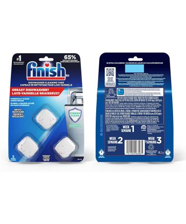Finish In-Wash Dishwasher Cleaner Cleans Hidden Grease and Grime 3 Tablets 3 washes - Buy Online on GoSupps.com