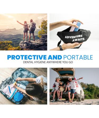 4 Pack Toothbrush Covers & Cleaning Brushes - Portable 8" Travel Toothbrush Cases in 4 Colors - Ideal for Vacations School & Dorm - Pack of 6 - Buy Online on GoSupps.com