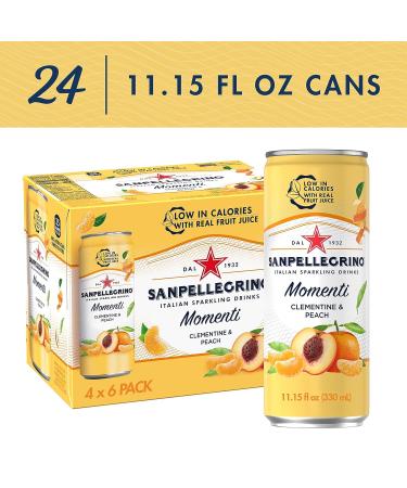 Sanpellegrino Momenti Clementine and Peach Sparkling Drink 11.15 Fl Oz (Pack of 24) - Buy Online on GoSupps.com