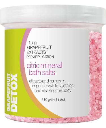 Grapefruit Detox Citric Mineral Bath Salt | Attracts and Removes Impurities While Soothing and Relaxing the Body  18 oz