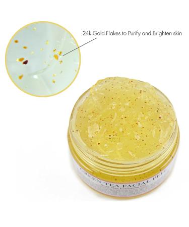 Buy Live Fraiche 24k Gold Brightening Facial Peeling Gel - Green Tea | Gentle Deep Exfoliator for Clearer Younger Skin | 4.23oz - Secret Cure for Clogged Pores - Buy Online on GoSupps.com
