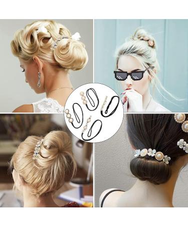 Flower Hairpin Set - 4 Pieces Lazy Flower Hair Clips for Bun & French Twist Hairstyles | Women's Hair Accessories - Buy Online on GoSupps.com