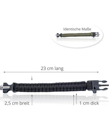 Steinbock7 Hochk nig 3-in-1 Paracord Wristband Set - Black & Pink | Integrated Pipe Flint & Knife - Perfect for Camping & Outdoor Adventures - Includes Free E-Book - Buy Online on GoSupps.com
