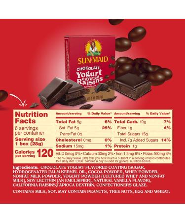 Sun-Maid Chocolate Yogurt Covered Raisin Snacks 1oz Pack of 6 - Kid-Friendly Snack Size - Buy Online on GoSupps.com