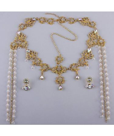 Bridal Headband and Earrings Crystal Jewelry Set for Women - Wedding Tiara Rhinestone Hair Accessories - Buy Online on GoSupps.com