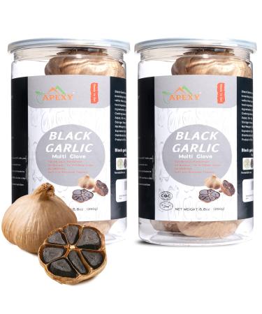 Black Garlic Multi Clove Fermented for 90 days, 0 additives, high in antioxidants, HALAL Certified 8.5oz Pack of 2 By APEXY