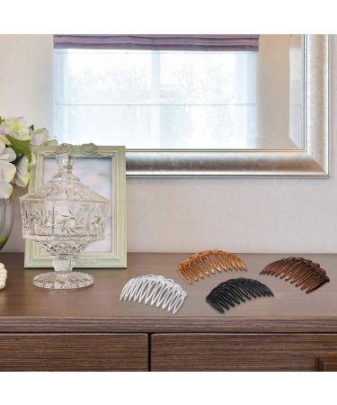 16-Piece Women's Hair Comb Set - French Twist Decorative Combs for Bridal Wedding Veil - Plastic Hair Clips for Girls in Black, Transparent, Light Coffee, Dark Coffee - Buy Online on GoSupps.com