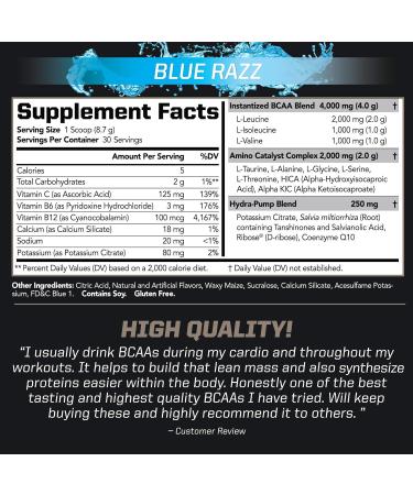 PMD Sports CG5 - Premium Creatine and L-Glutamine Powder (60 Servings) & PMD Sports BCAA Stim Free Amino Acids for Enhanced Recovery Blue Razz (30 Servings) - Buy Online on GoSupps.com