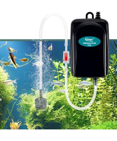 Hygger aquarium air pump very quietly controllable mini aquarium oxygen pump for 1-75 liters fish shell with air hose sparkling stone and check valve (1W) - Buy Online on GoSupps.com
