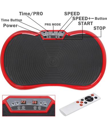 Super Deal Pro Vibration Plate Exercise Machine - Whole Body Workout Fitness Platform with Loop Bands, Bluetooth & Remote - 99 Levels Red - Buy Online on GoSupps.com