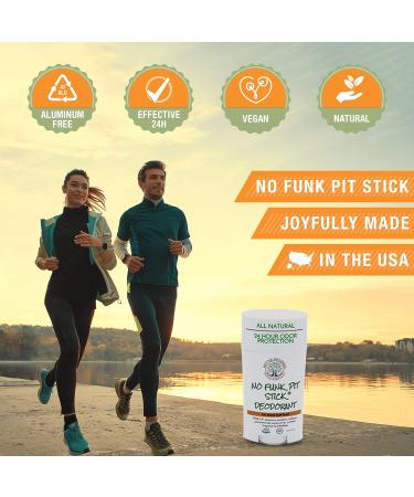 No Funk Pit Stick All Natural Deodorant - Fragrance Free, Aluminum Free, Gluten Free, Vegan - 24 Hour Odor Protection with Zinc Oxide & Bentonite Clay - Buy Online on GoSupps.com