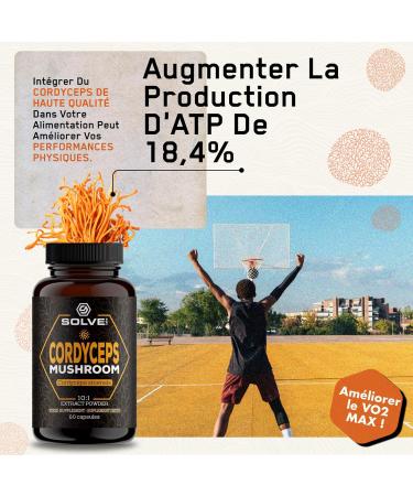 SOLVE Labs Premium Vegan & Kosher Cordyceps Capsules 43% Beta Glucans Extract 10:1 Zero Fillers and Additives 30g 60 Capsules 1 Month Supply - Buy Online on GoSupps.com