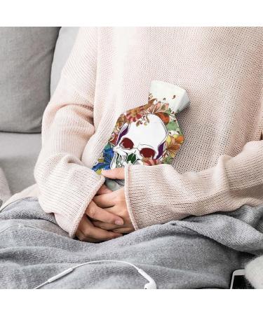 Skull Flowers Hot Water Bottle Cover | Plush Hand Warmer for Adults & Kids - 26.5x15.3cm | International Shipping Available - Buy Online on GoSupps.com
