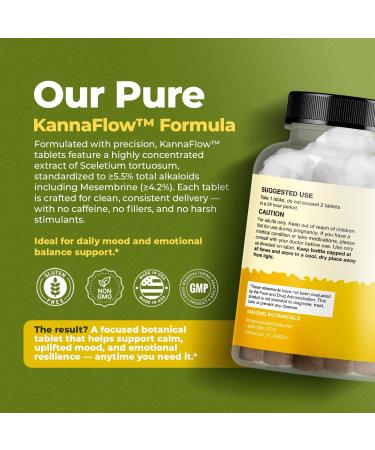 Amazing Botanicals Platinum Kannaflow Sceletium Tortuosum Kanna Extract Tablets - 25mg | High Mesembrine Content | 5.5% Active Alkaloids | 30 Count 30 Count (Pack of 1) - Buy Online on GoSupps.com
