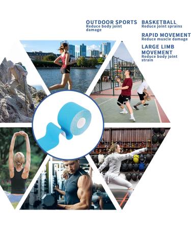 4 Roll Kinesiology Tape 5m Extra Sticky Kinesiology Tape Elastic Muscle Support Tape Waterproof Athletic Physio Muscles Strips Breathable for Exercise Sports & Injury Recovery Sky Blue - Buy Online on GoSupps.com