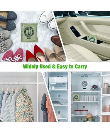 LEPO Bamboo Air Purifying Bags 8 Pack - Natural Activated Charcoal Odor Absorber for Shoes, Cars, and Home - Buy Online on GoSupps.com