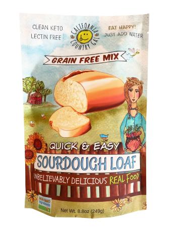 Clean Keto Sourdough Loaf Mix by California Country Gal | Just Add Water | Low Carb | Paleo | 100% Grain Free | Gluten Free | Lectin Free | No Added Sugars or Starchy Flours | 8.8oz