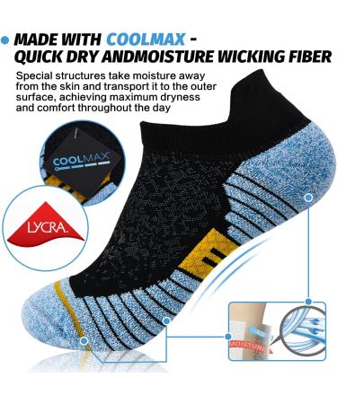 Compression Socks for Men & Women - Plantar Fasciitis Pain Relief Slipproof & Anti-Welding - 3 Couples Blue (34-51) - Buy Online on GoSupps.com