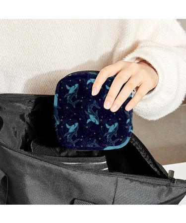 Cartoon Shark Pattern Menstrual Pad Storage Bag - Portable Sanitary Napkin Pouch for Teen Girls and Women (Color 5) - Buy Online on GoSupps.com