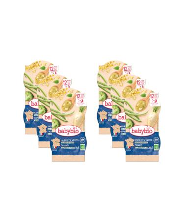 BABYBIO - Bols - Bonne Nuit Panais Haricots verts Bl - 12+ mois - BIO - 2x200g - Lot de 6