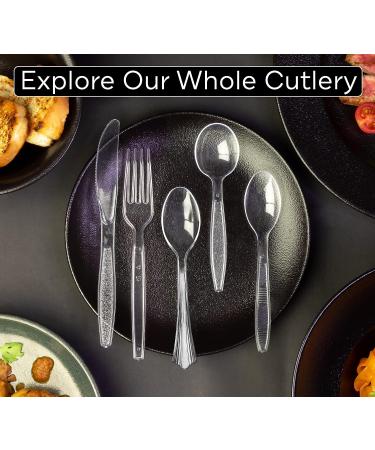 Lonezo 150 Count Clear Plastic Disposable Spoons - Eco-Friendly, Shatter Resistant, Heavy Duty Cutlery - Buy Online on GoSupps.com