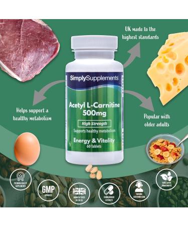 Acetyl L Carnitine 500mg Tablets | Vegan & Vegetarian Friendly | 60 Capsules | Made in UK - Buy Online on GoSupps.com