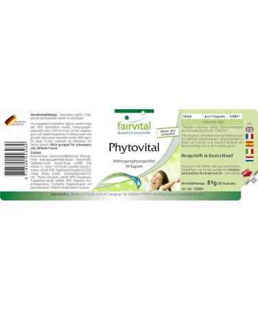 Fairvital | PhytoVital VEGAN - Highly dosed - 90 capsules - quality plant extract - natural multivitamin - Buy Online on GoSupps.com