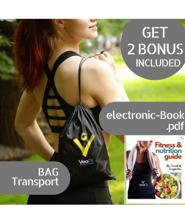 Veofit EMS Abdominal Muscle Belt | Weight Loss & Toning Trainer for Abs Back Arms Thighs | Includes Fitness Guide & Travel Bag - Black - Buy Online on GoSupps.com